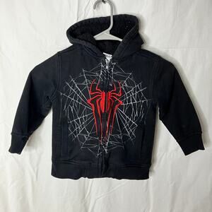 Marvel Amazing Spiderman Hoodie Kids 4 Thick Fleece Zip Up 2014